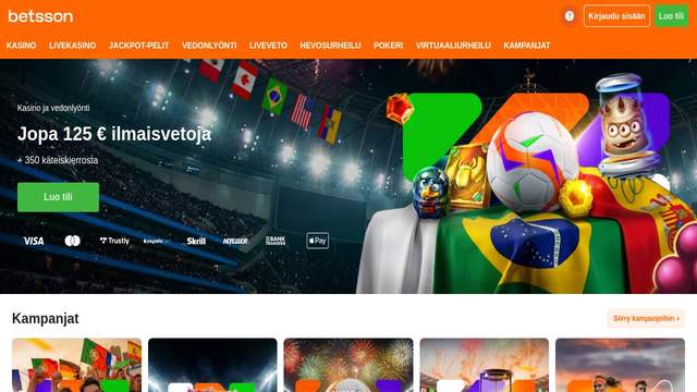 Betsson casino screenshot